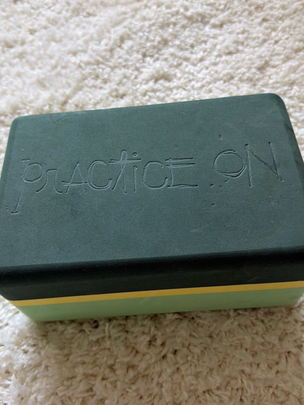 Practice On Green Foam Yoga Block